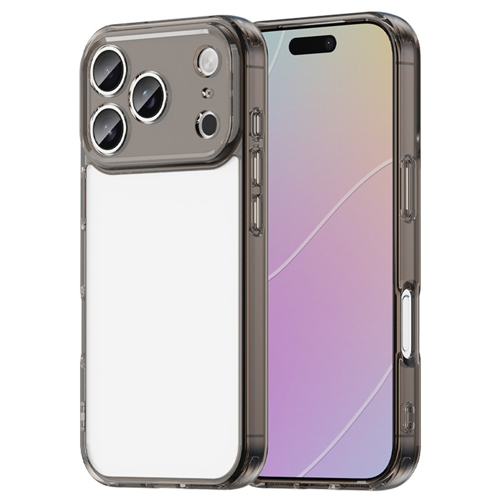 Iphone 17 Pro Hülle, Silikon Mit Harter Rückseite, Rauchschwarz