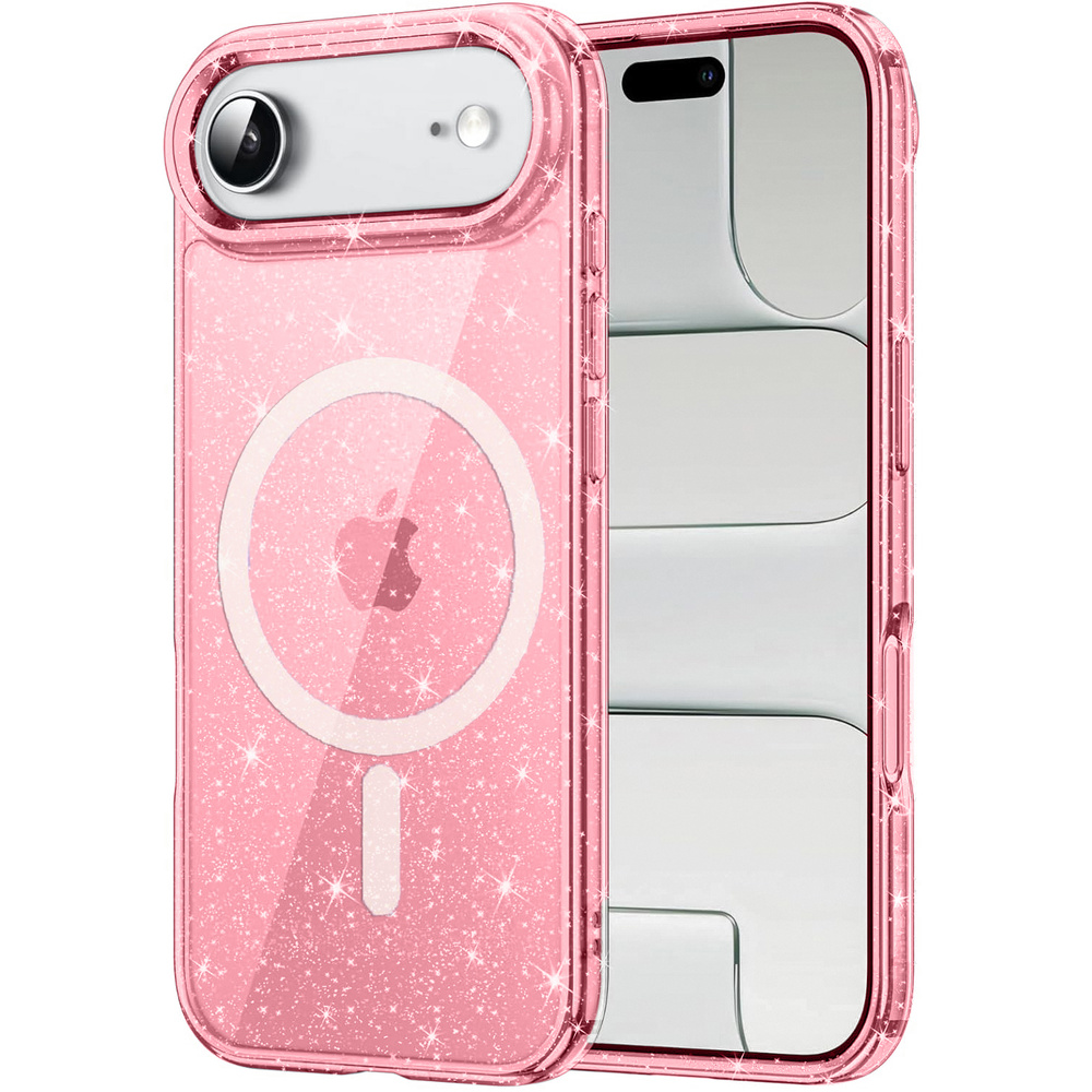 Iphone Air Hülle, Magsafe-kompatibel, Glitzer, Durchscheinend Rosa