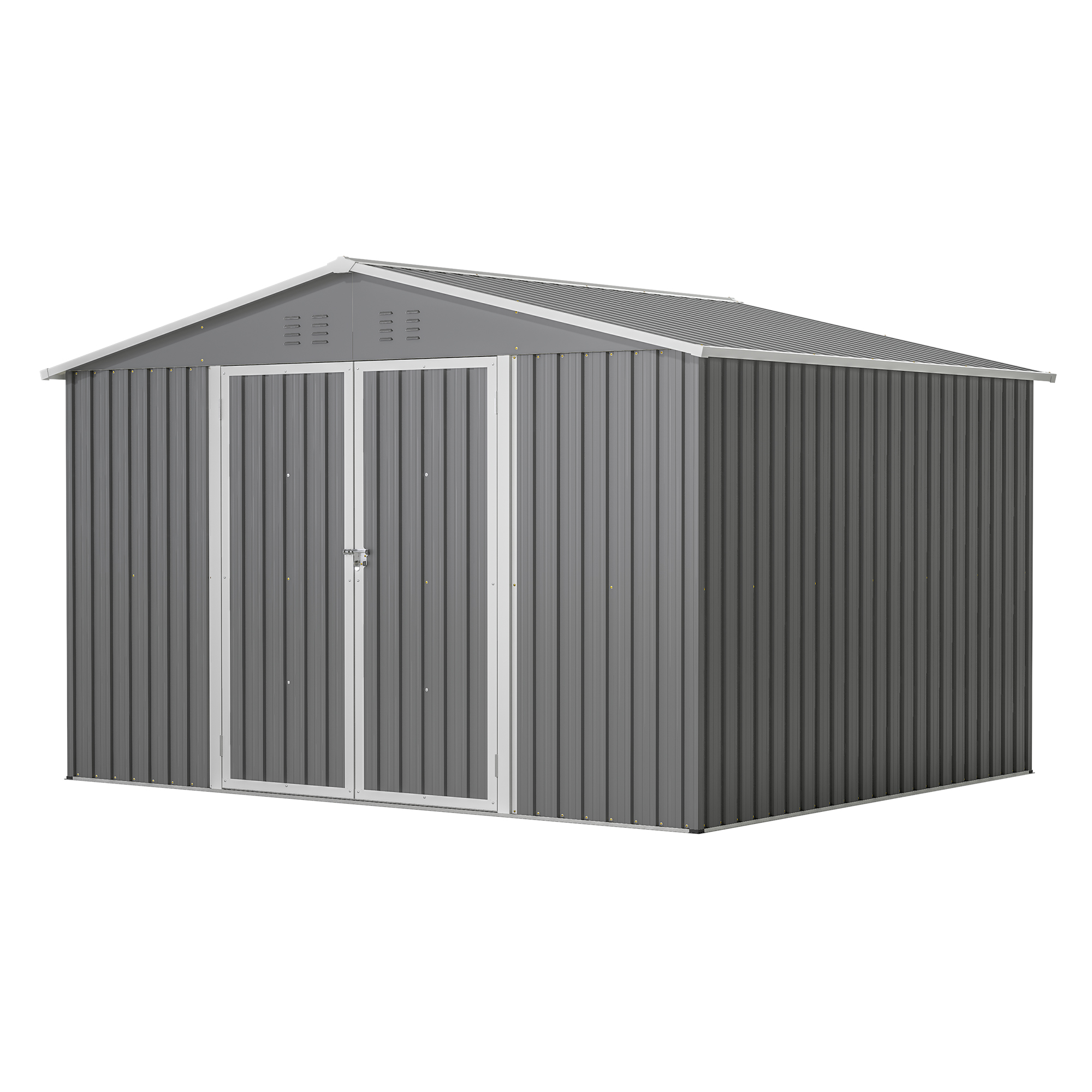 Robuster Geräteschuppen Metall Gartenhaus Mit Satteldach Xxxl (300x252x191 Cm) Sicheres Lager Für Gartengeräte