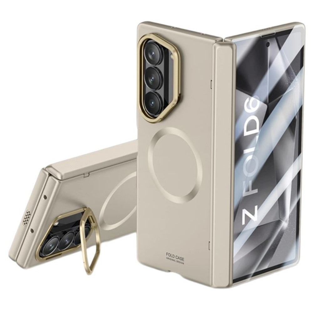 Schutzhülle Für Samsung Galaxy Z Fold6 5g, Mit Ständer, Für Magsafe, Beige