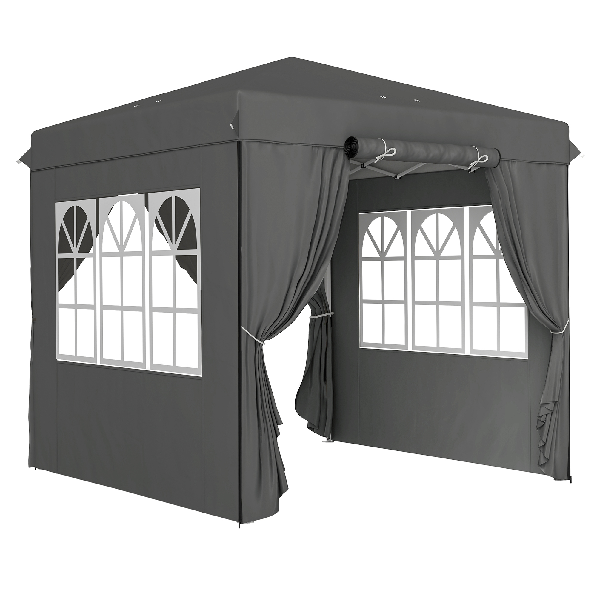 Pavillon 2,5x2,5m, Wasserabweisend Stabil Winterfest Pop-up Faltpavillon, Uv Schutz 50+, Faltbar Zelt Gartenzelt
