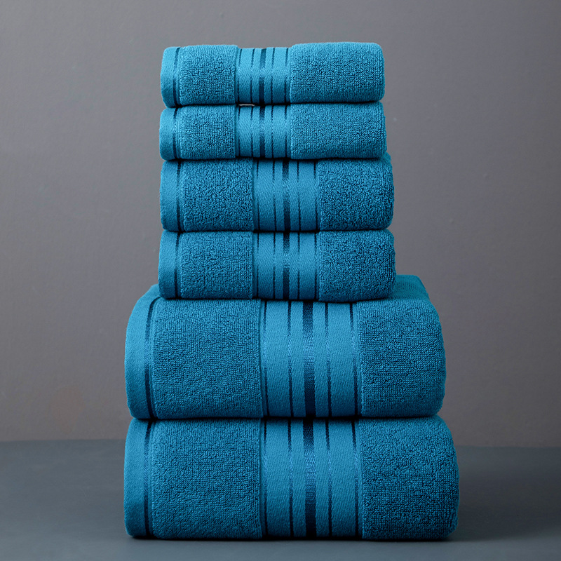 8-teiliges 100% Baumwolle Set Waschlappen Handtuch Badetuch Blau