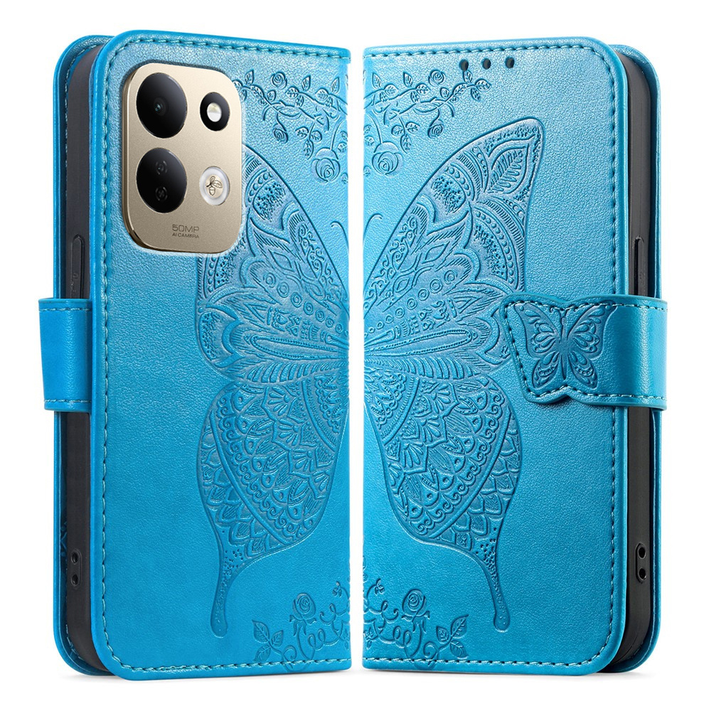 Klapphülle Für Xiaomi Redmi 17 4g/5g, Schmetterling, Blau