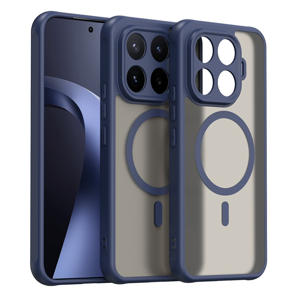 Rauchgraue Hülle Für Xiaomi 17t Pro, Matte Hülle, Mit Magsafe-anschluss, Blauer Rahmen