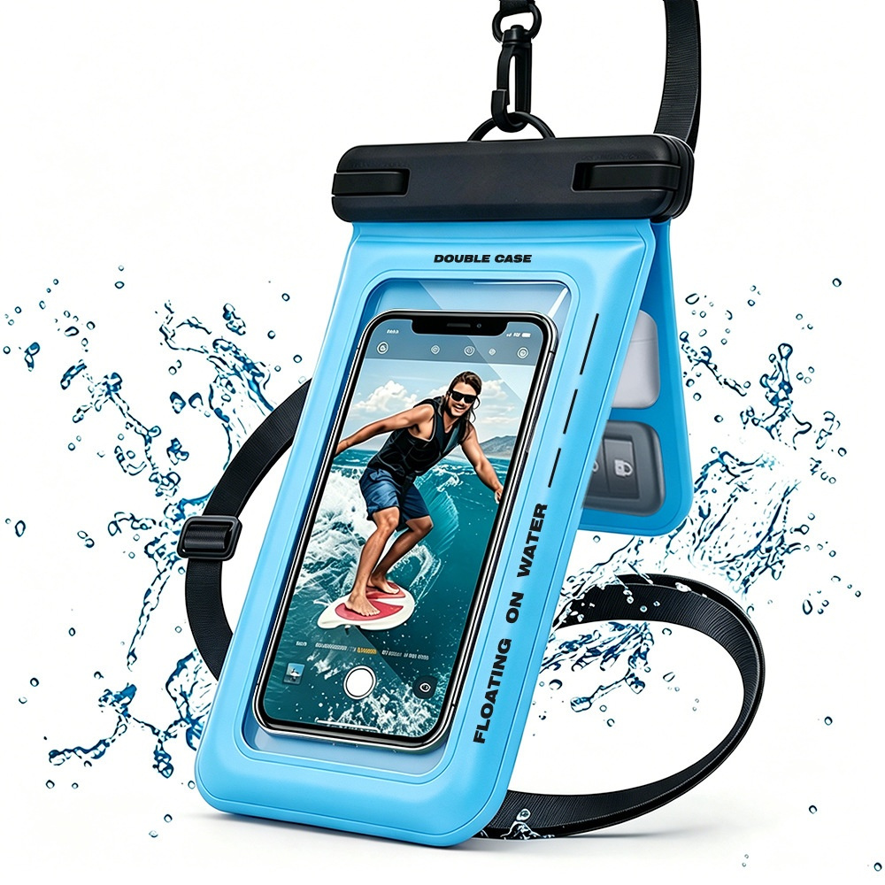 Ipx8 Wasserdichte Handyhülle, Universell, Mit Tragegurt, Blau