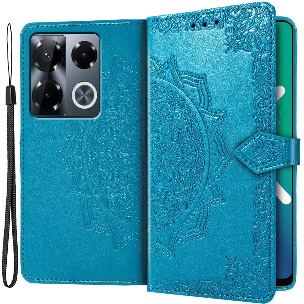 Klapphülle Für Infinix Note 40 Pro Plus, Mandala, Blau