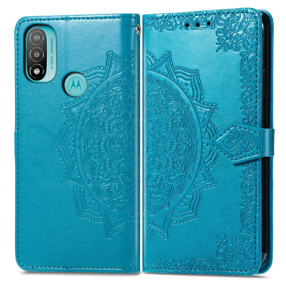 Klapphülle Für Motorola Moto E20/e30/e40, Mandala, Blau