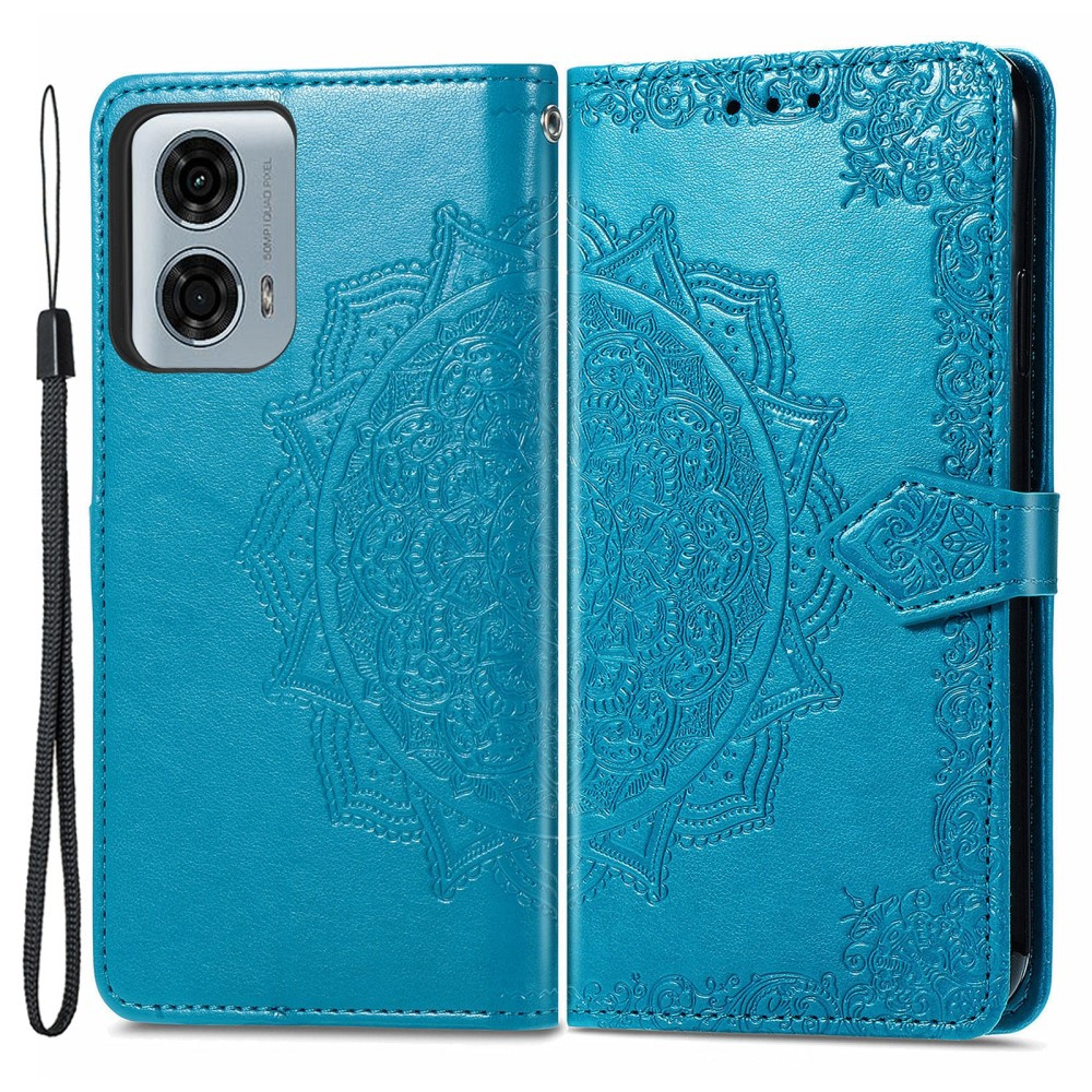 Klapphülle Für Motorola Moto G24 / G24 Power / G04, Mandala, Blau