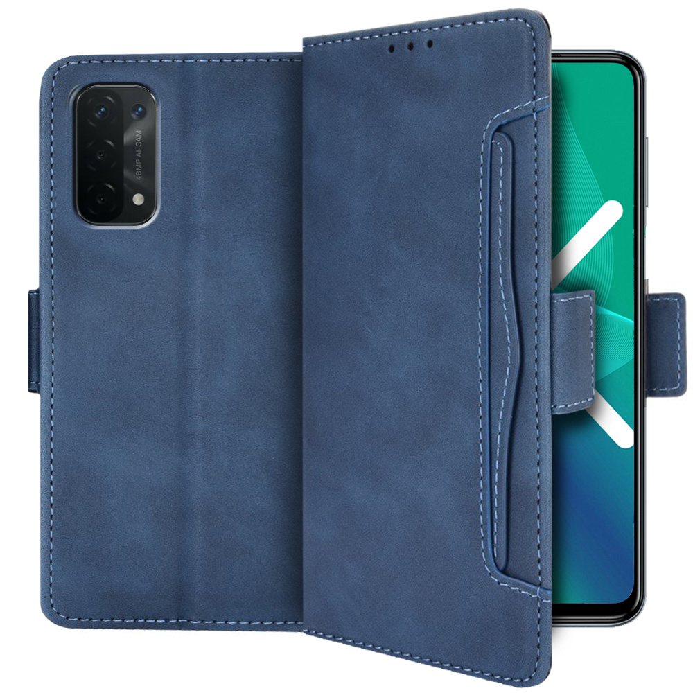 Klapphülle Für Oppo A54 5g / A74 5g / A93 5g, Mit Kartensteckplatz, Blau