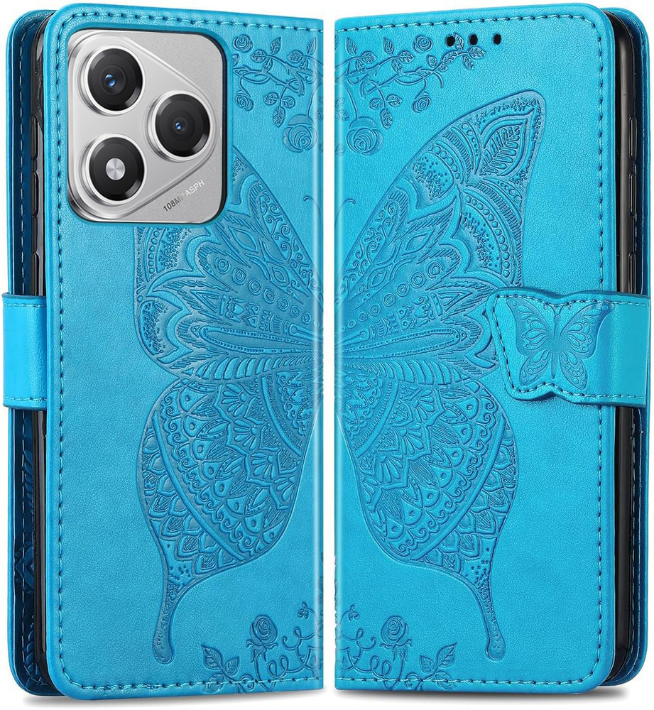 Klapphülle Für Honor 400 Lite, Schmetterling, Blau