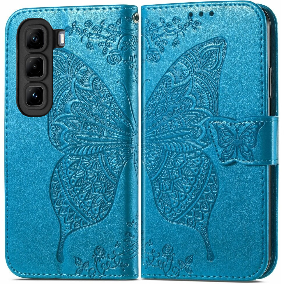Klapphülle Für Infinix Hot 50 4g, Schmetterling, Blau