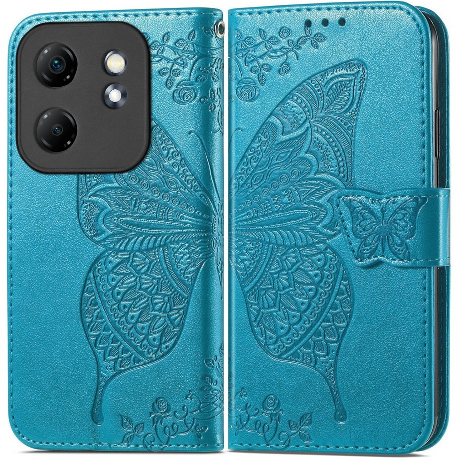 Klapphülle Für Infinix Hot 50i 4g, Schmetterling, Blau