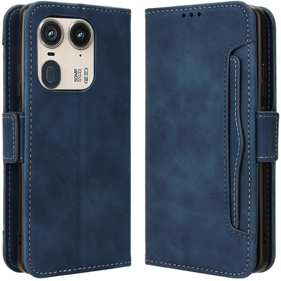 Klapphülle Für Motorola Edge 50 Ultra, Mit Kartenfach, Marineblau
