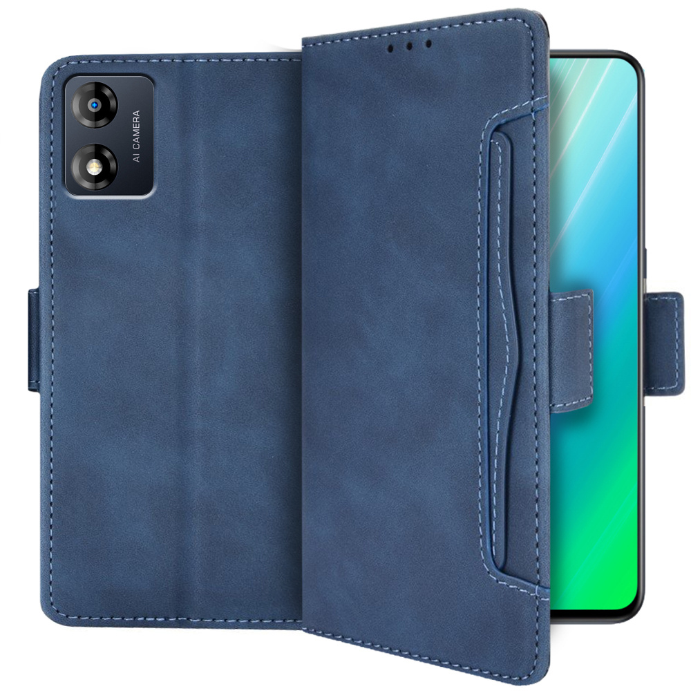 Klapphülle Für Motorola Moto E13, Mit Kartenfach, Blau