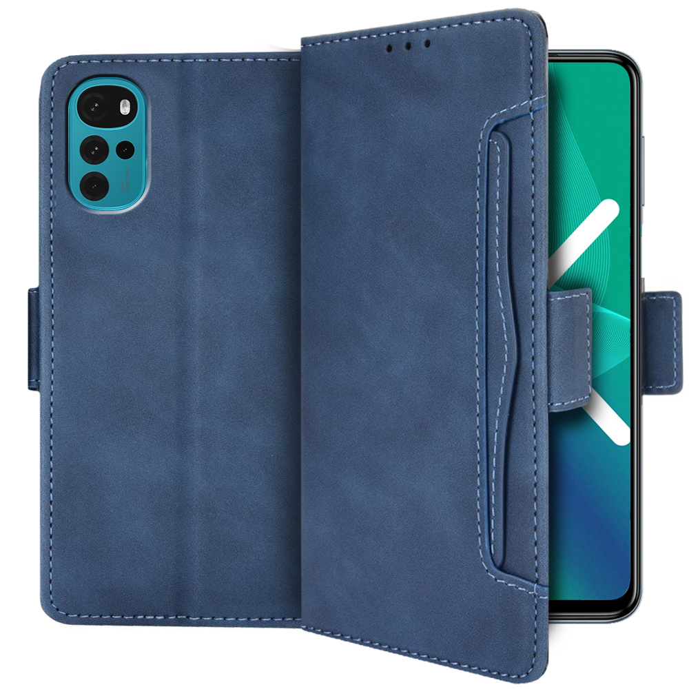 Klapphülle Für Motorola Moto G22, Mit Kartenfach, Blau