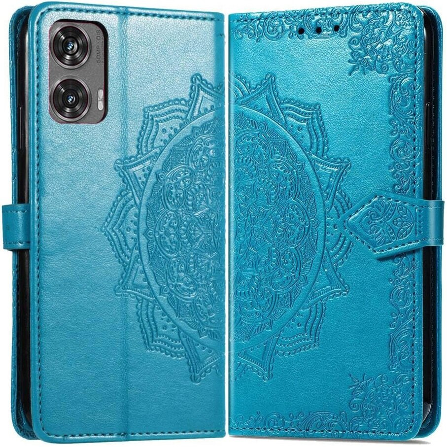 Klapphülle Für Motorola Moto G85, Mandala, Blau