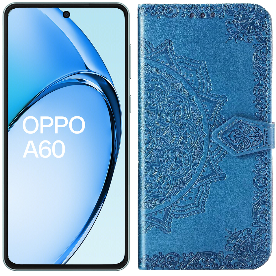 Klapphülle Für Oppo A60, Mandala, Blau