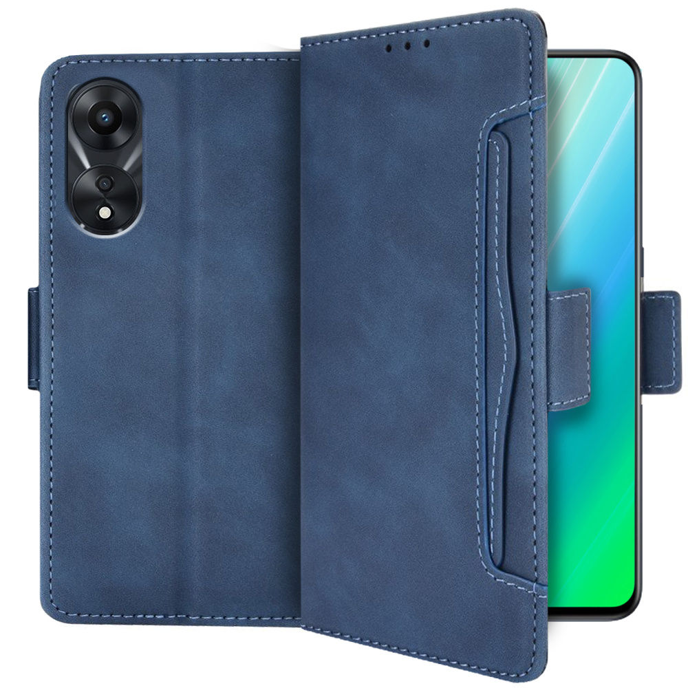 Klapphülle Für Oppo A78 5g, Mit Kartensteckplatz, Blau