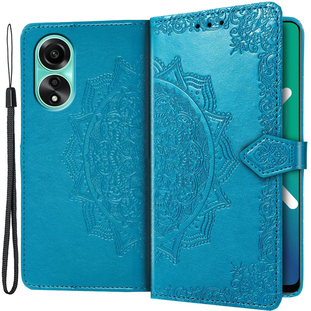 Klapphülle Für Oppo A98 5g, Mandala, Blau
