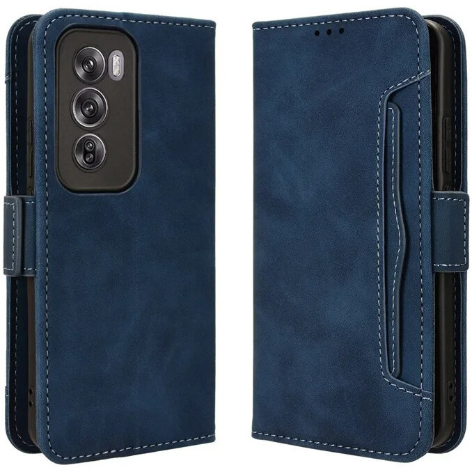 Klapphülle Für Oppo Reno 12 Pro, Mit Kartenfach, Marineblau