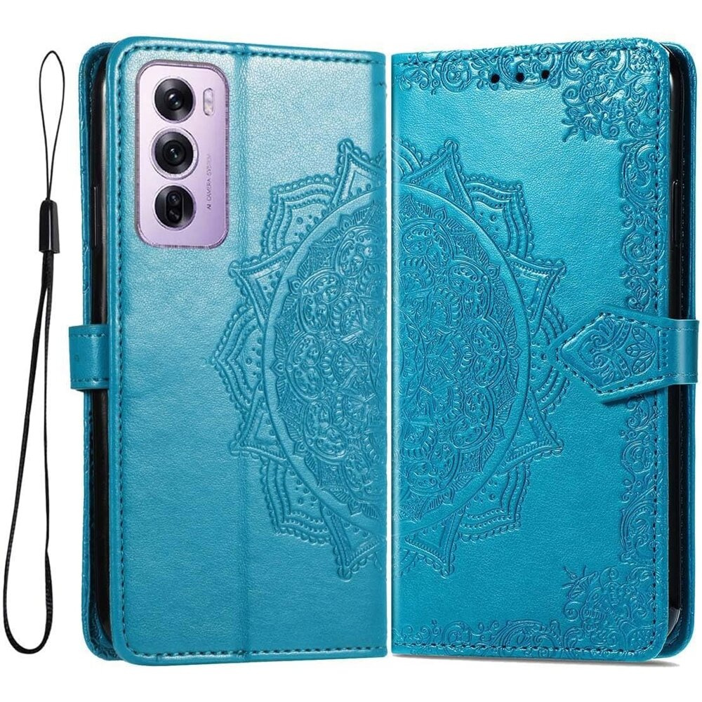 Klapphülle Für Oppo Reno 12, Mandala, Blau