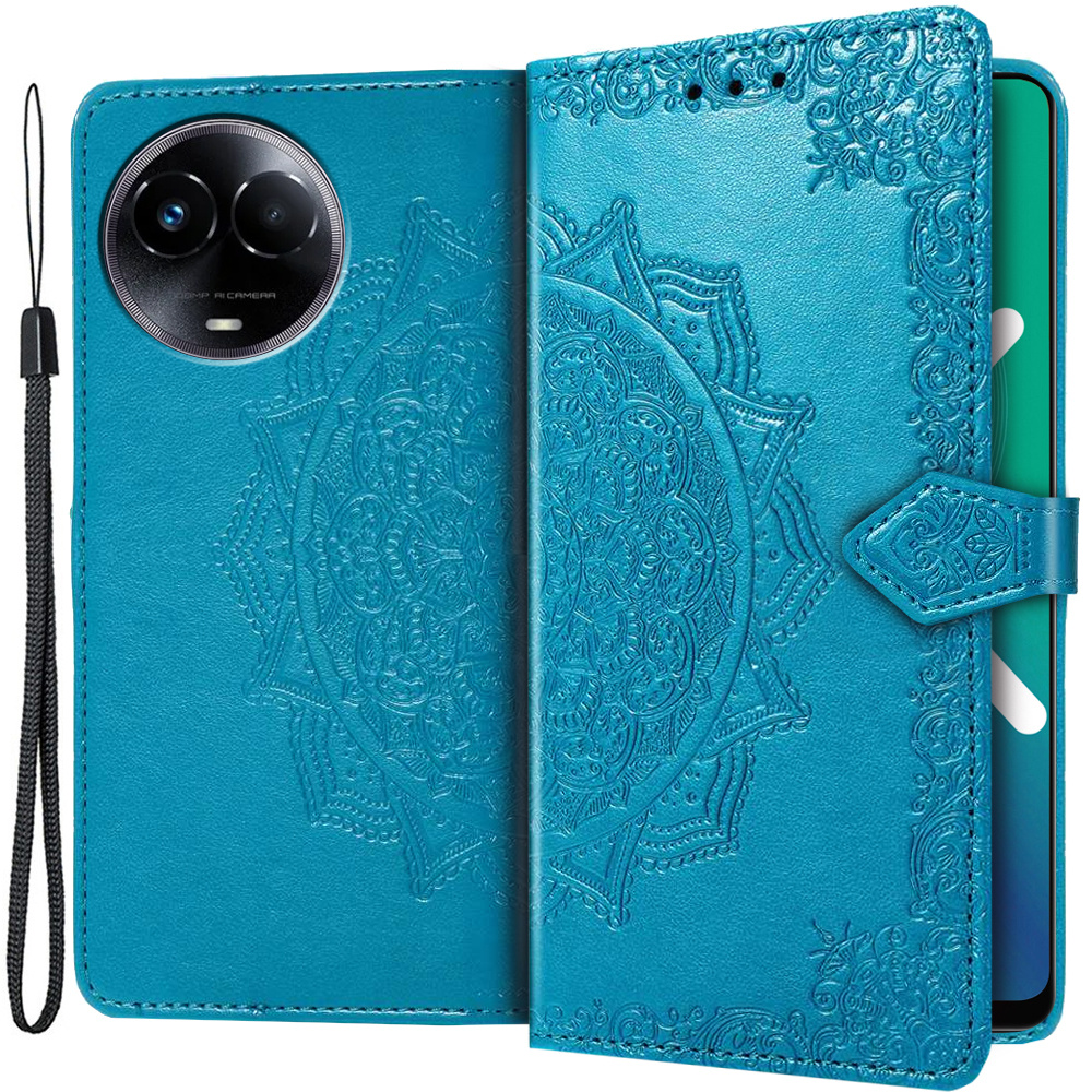 Realme 11 5g Flip Case, Mandala, Blau