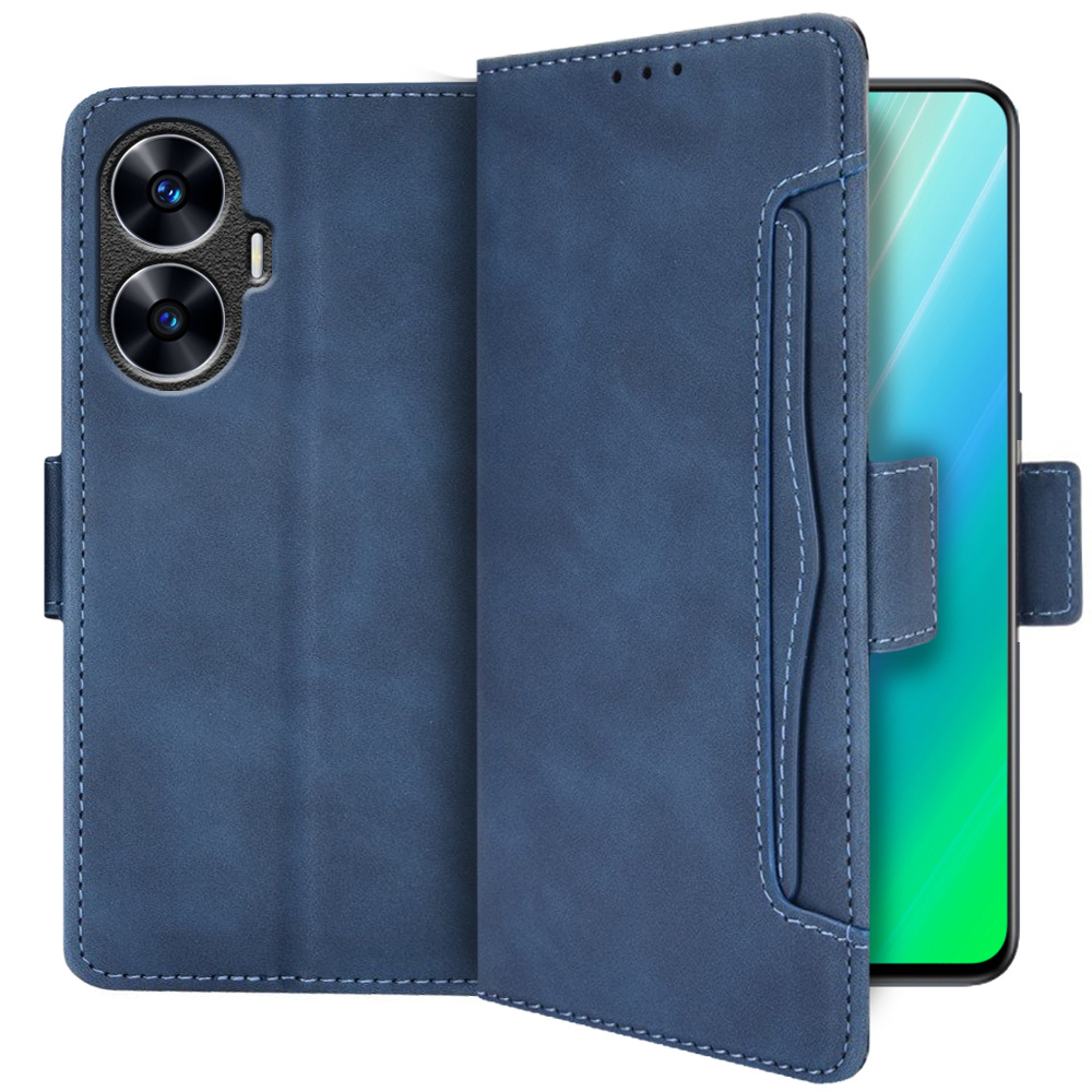Realme C55 Flip Case, Kartenfach, Blau