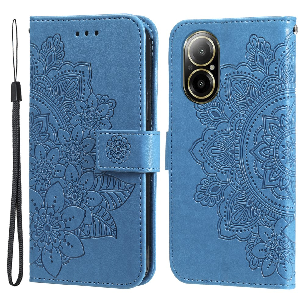 Flip Case Für Realme C67, Mandala, Blau
