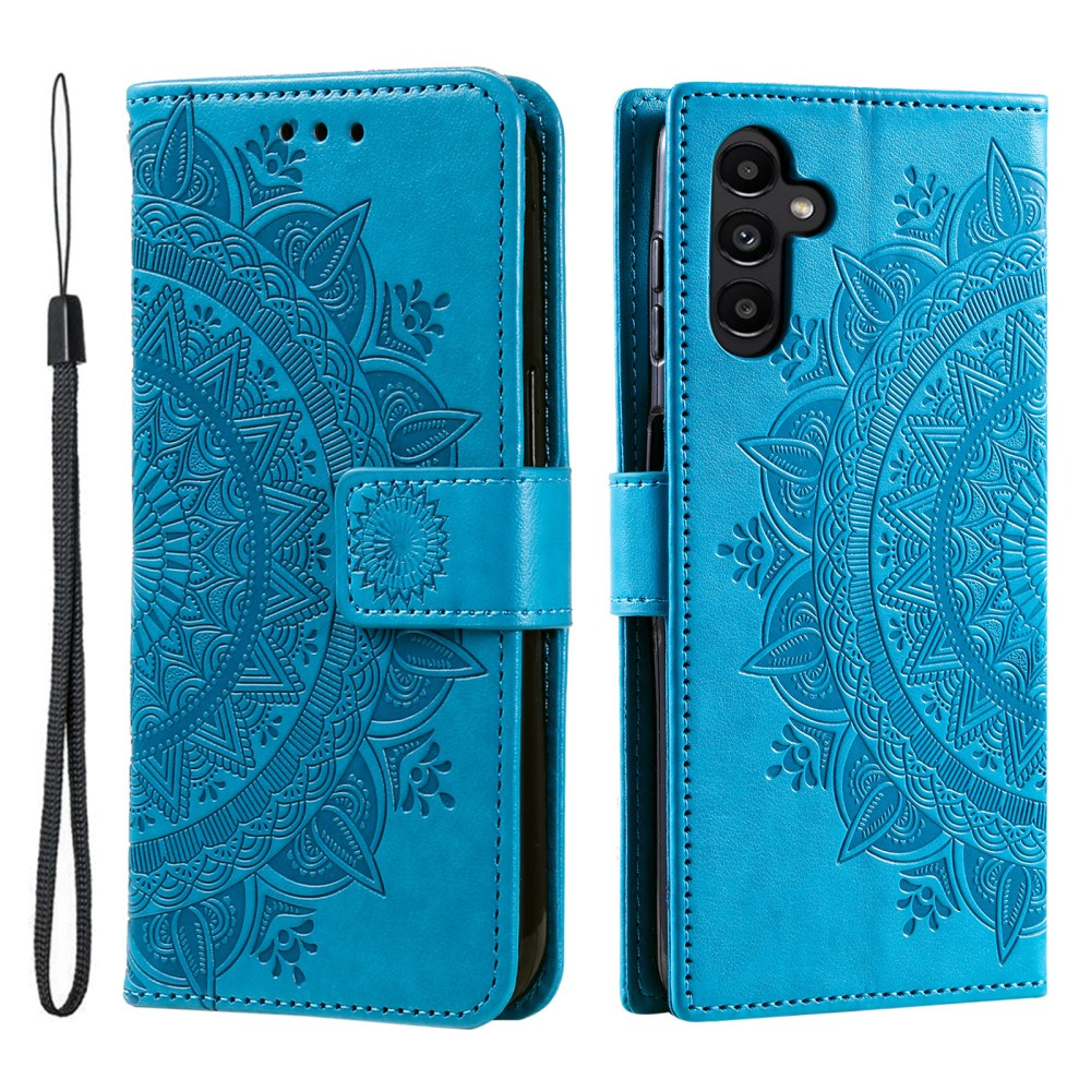 Samsung Galaxy A35 5g Klapphülle, Mandala, Blau