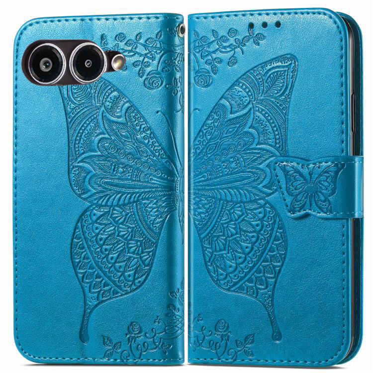 T Phone 3 5g Klapphülle, Schmetterling, Blau