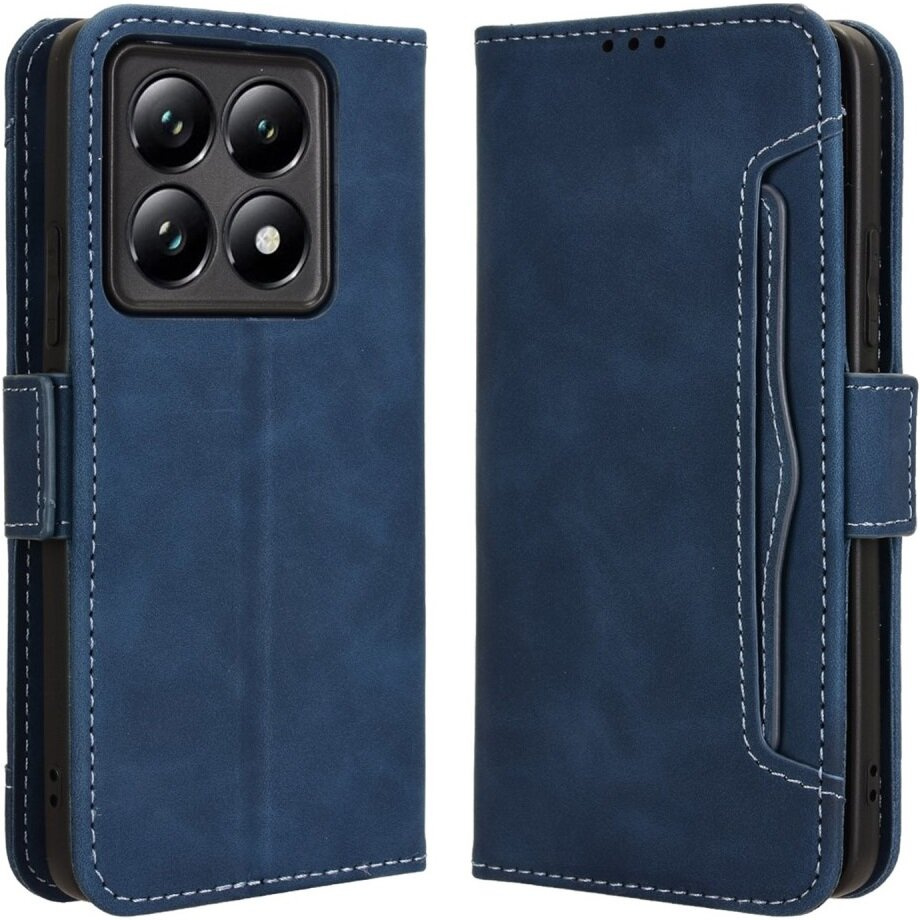 Klapphülle Für Xiaomi 14t Pro, Kartenfach, Marineblau