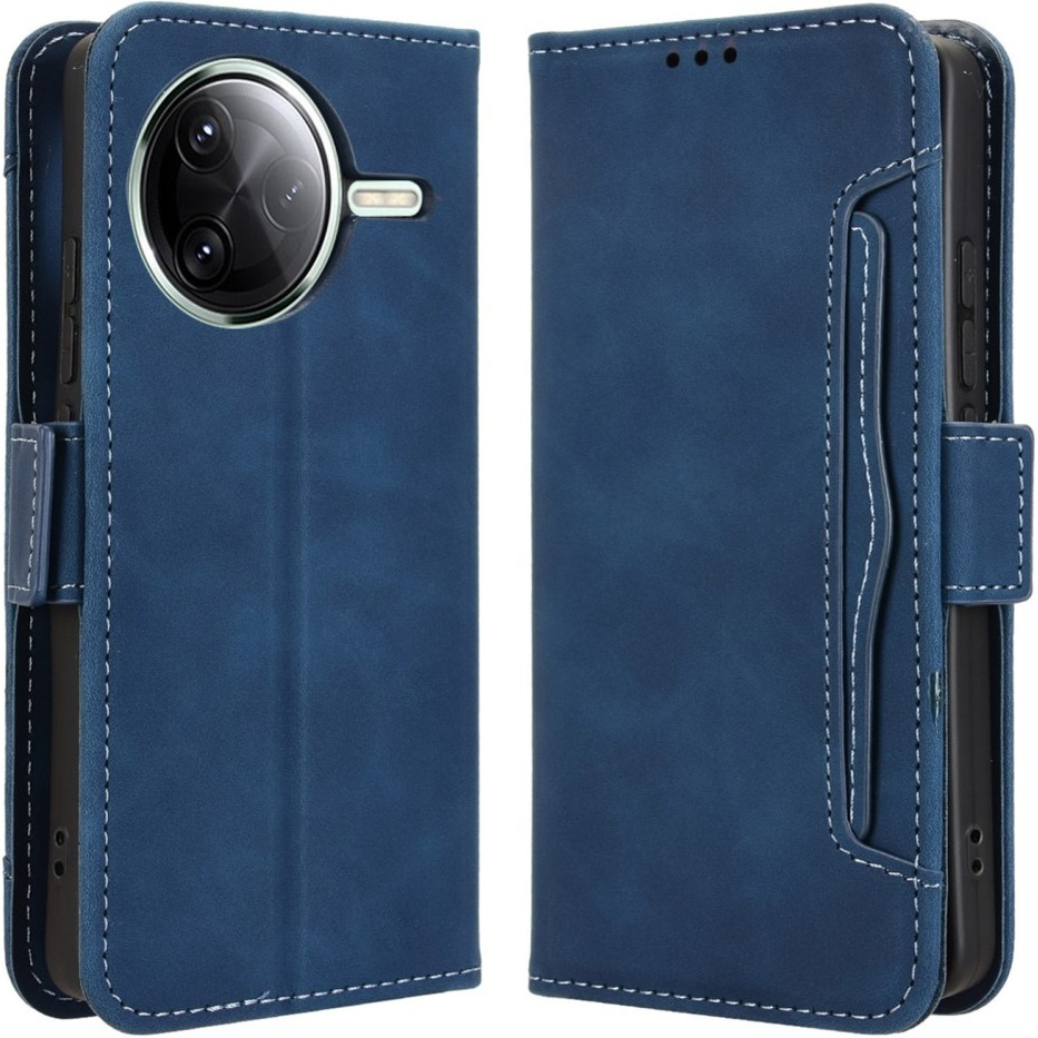 Flip-case Für Xiaomi Poco F7 Ultra, Mit Kartenfach, Marineblau