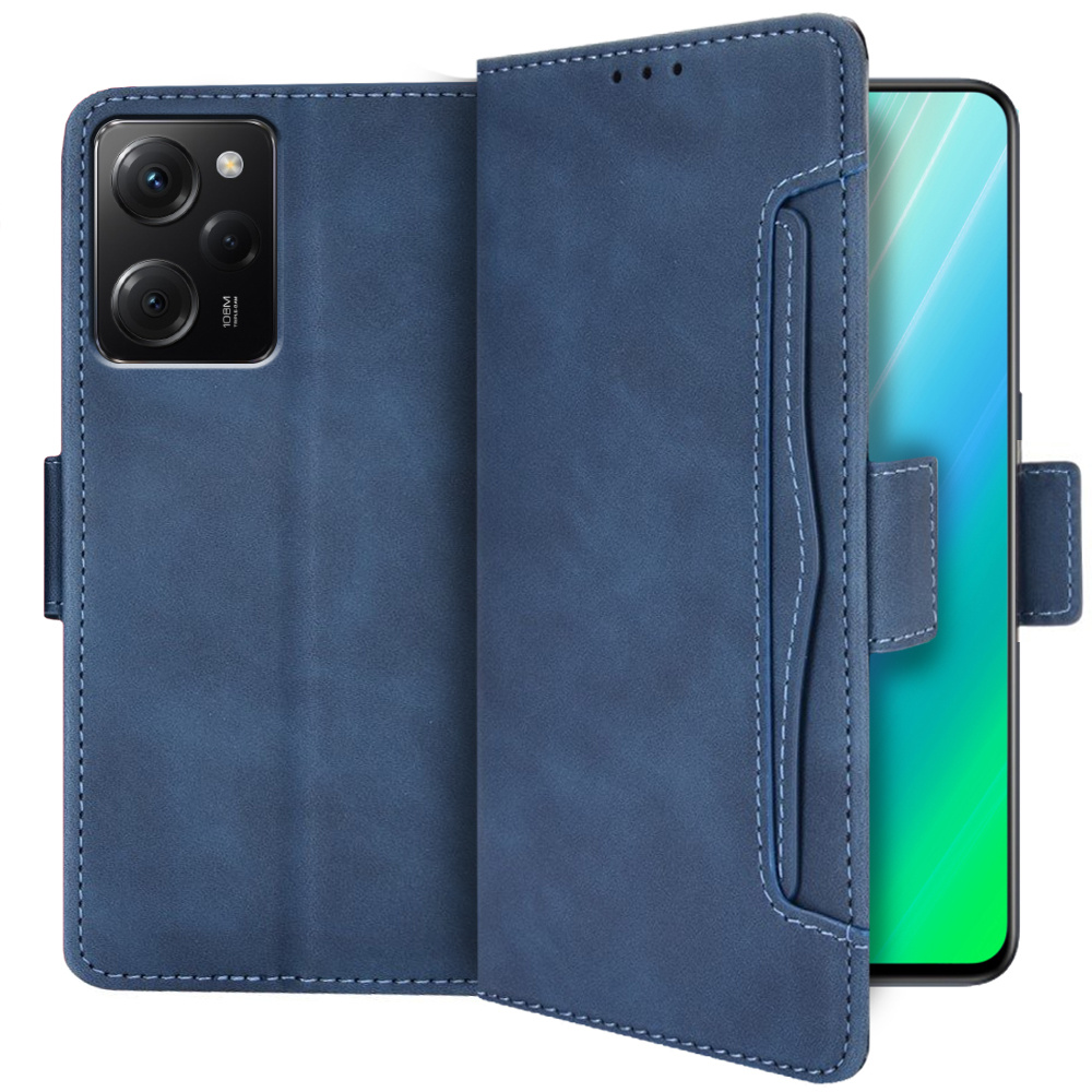 Klapphülle Für Xiaomi Poco X5 Pro 5g, Kartensteckplatz, Blau
