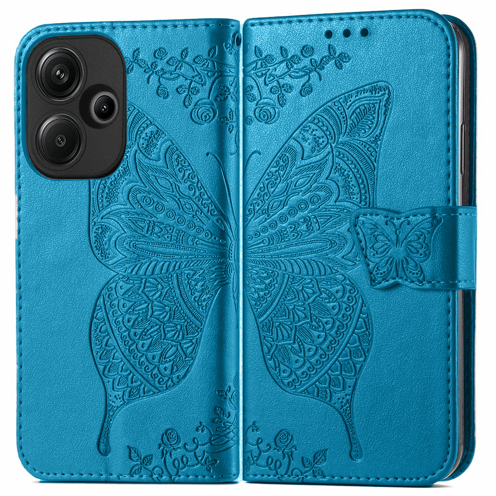 Klapphülle Für Xiaomi Redmi 13, Schmetterling, Blau