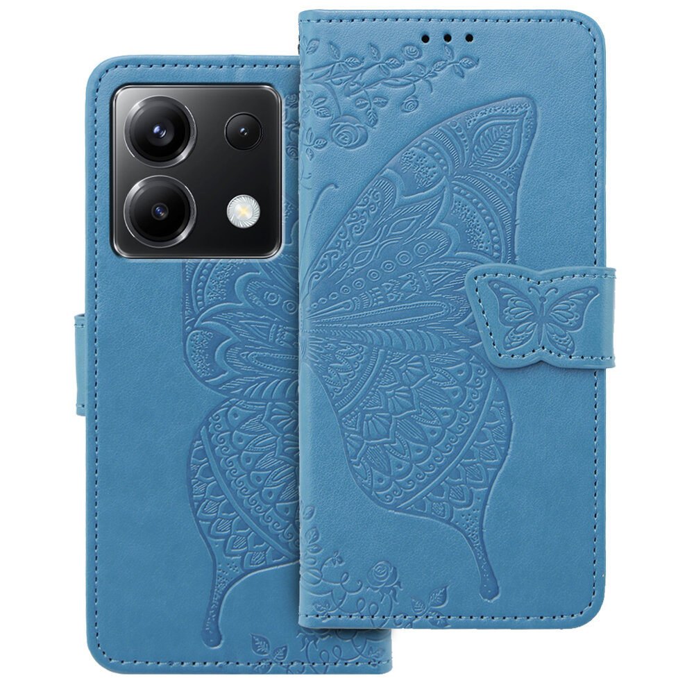 Klapphülle Für Xiaomi Poco X6 5g, Schmetterling, Blau