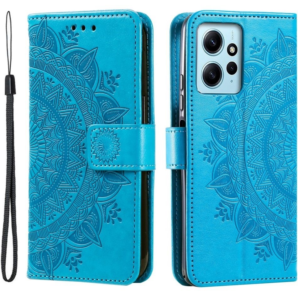Klapphülle Für Xiaomi Redmi Note 12 4g, Mandala, Blau