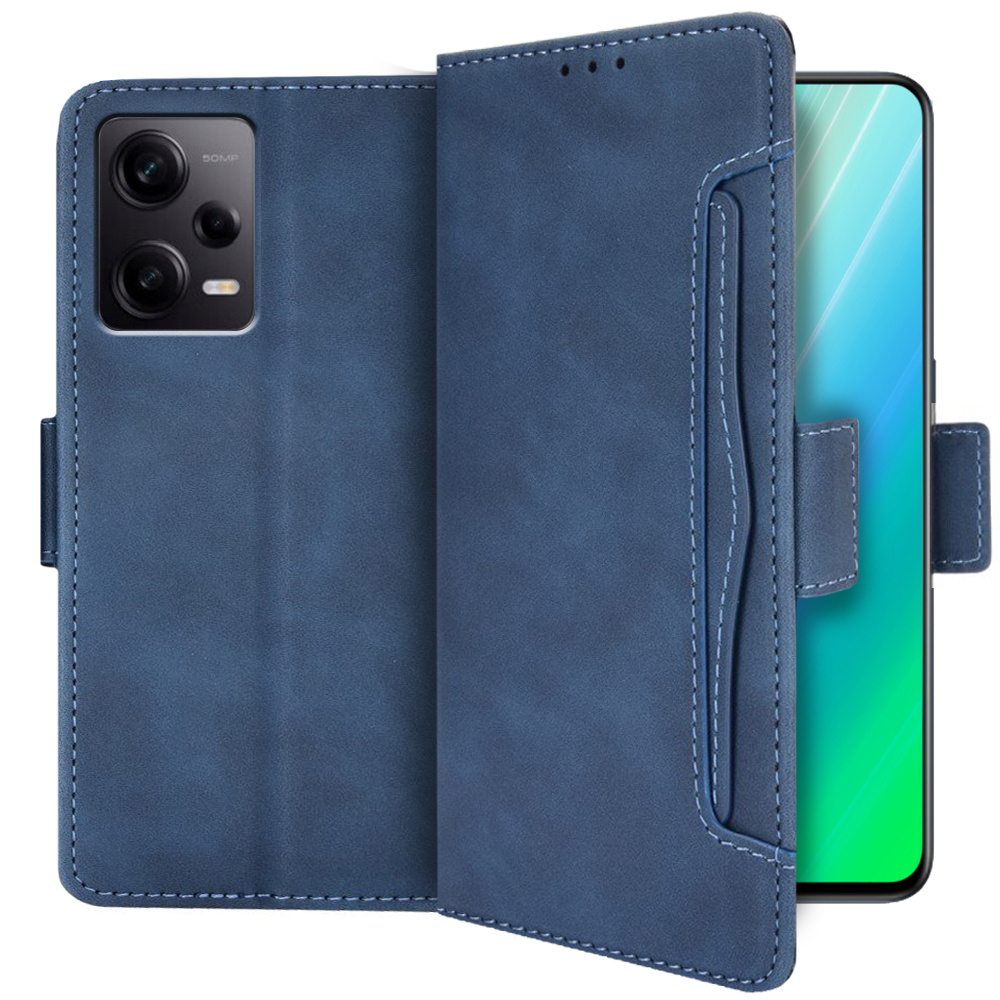 Klapphülle Für Xiaomi Redmi Note 12 5g / Poco X5 5g, Kartenfach, Marineblau