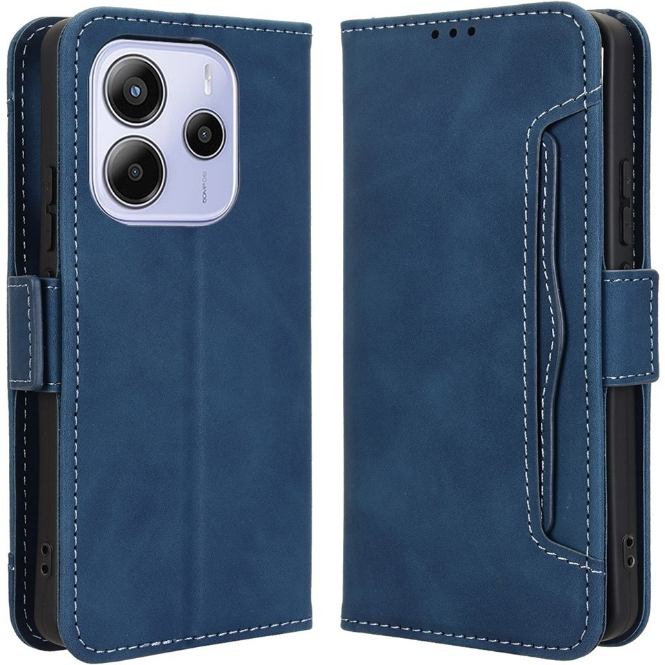 Klapphülle Für Xiaomi Redmi Note 14 4g, Mit Kartenfach, Marineblau