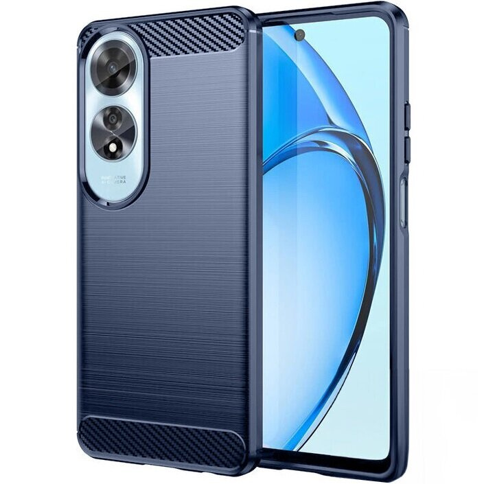 Oppo A60 Hülle, Carbon, Blau
