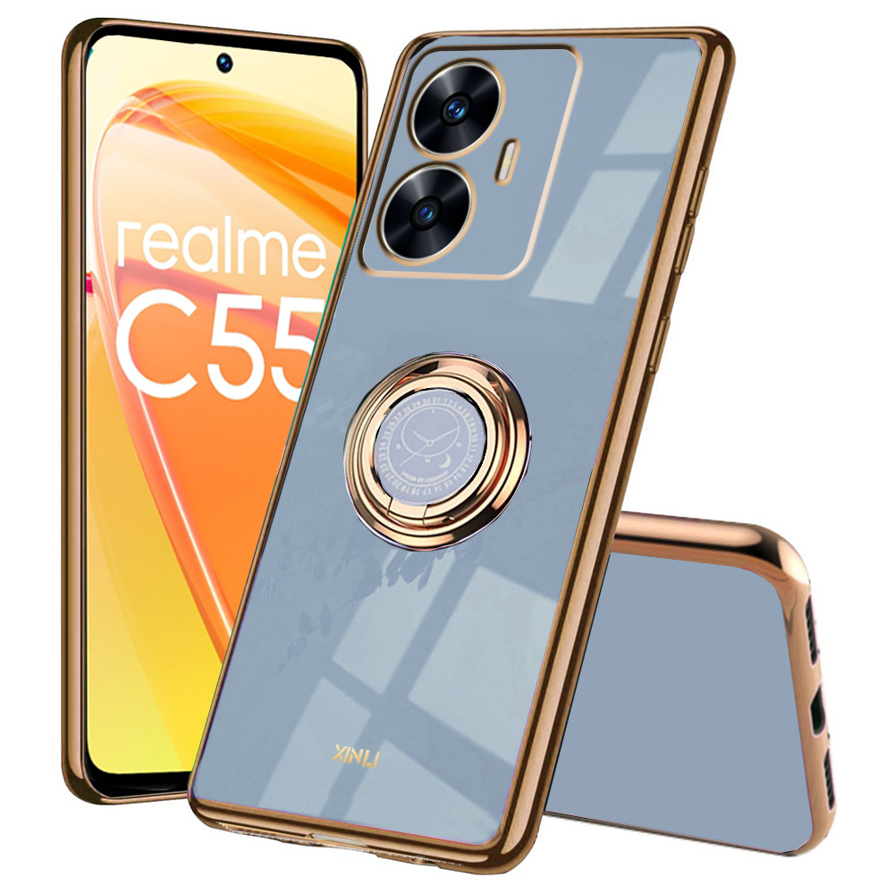 Realme C55 Hülle, Electro Ring, Blau