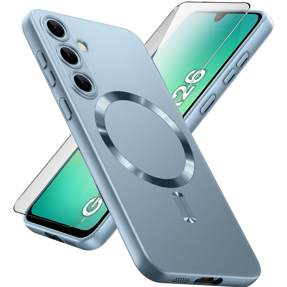 Schutzhülle Für Samsung Galaxy A26 5g, Colormag, Mit Magsafe-funktion, Blau + 9h-schutzglas