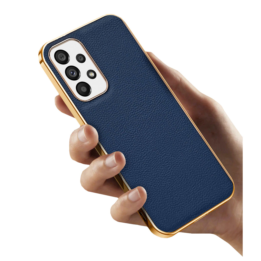 Schutzhülle Für Samsung Galaxy A13 4g, Rindsleder, Blau