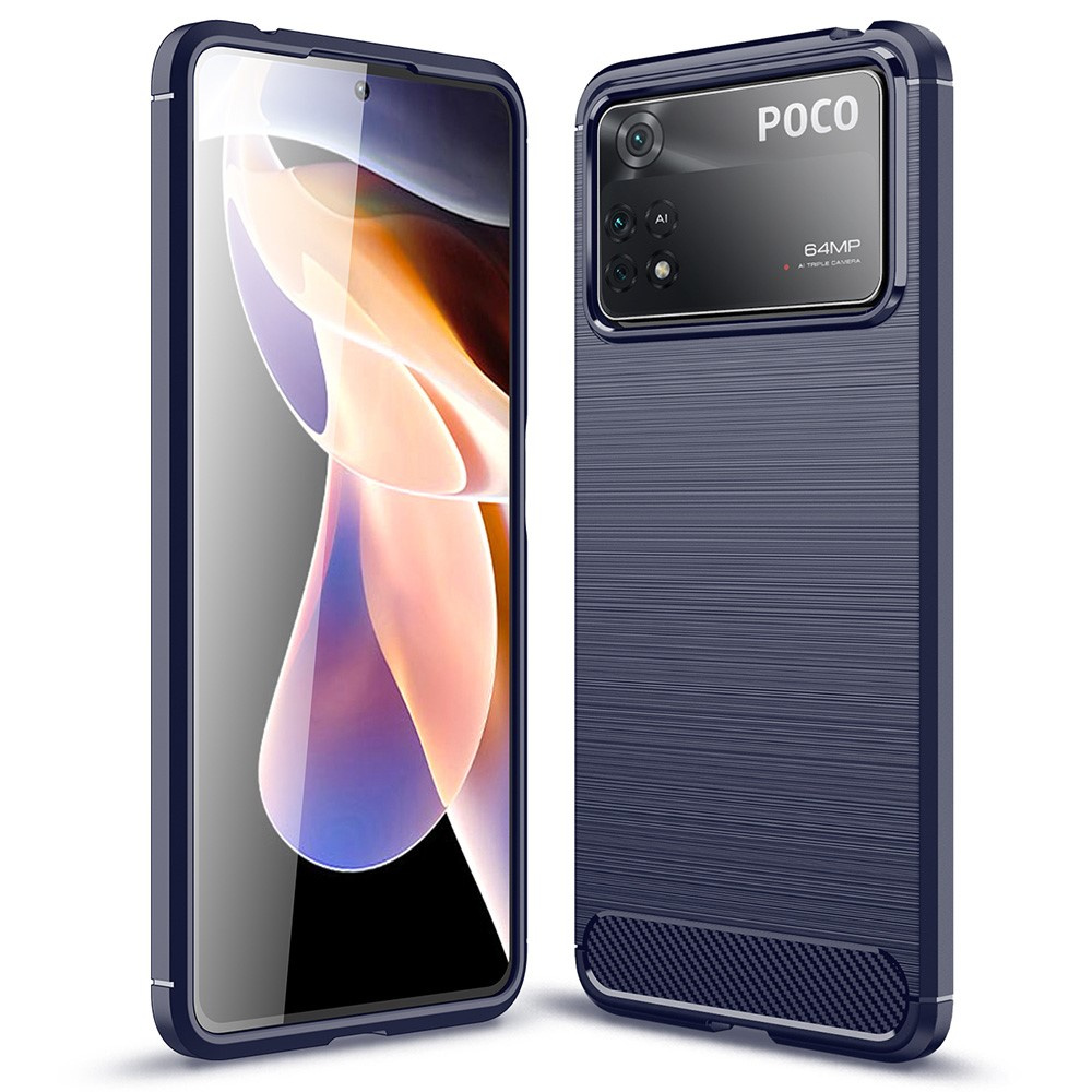 Schutzhülle Für Xiaomi Poco X4 Pro 5g, Karbon, Blau