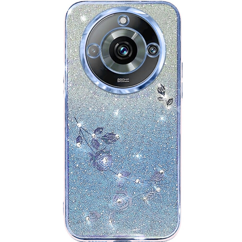 Hülle Für Realme 11 Pro 5g / Pro+ 5g, Glitzerblume, Blau