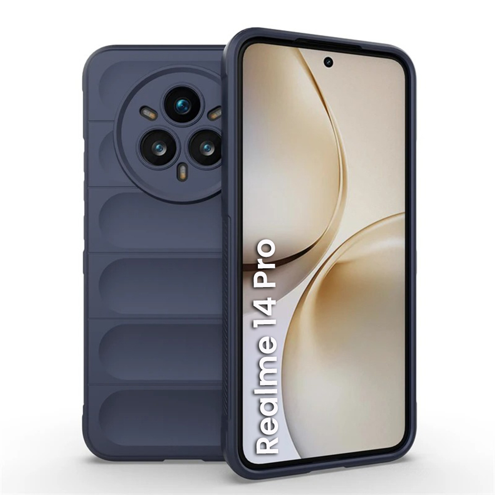 Realme 14 Pro 5g Gaming-schutzhülle, Stoßfest, Marineblau