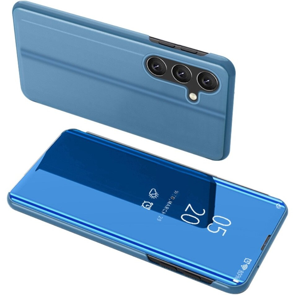 Schutzhülle Für Samsung Galaxy A15, Clear View, Blau + 9h-glas