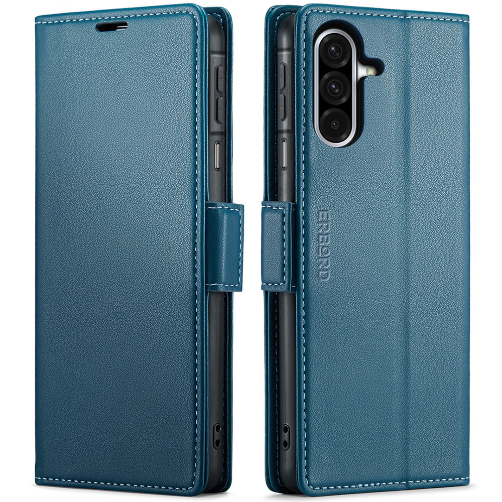 Samsung Galaxy A17 5g Hülle, Glänzende Litschi-klapphülle, Blau