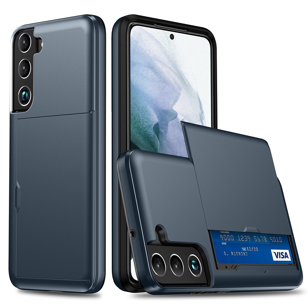 Samsung Galaxy S22 Hülle, Schiebekartenhalter, Marineblau