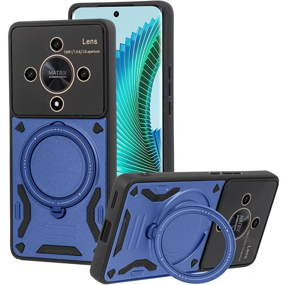 Gepanzerte Schutzhülle Für Honor Magic 6 Lite 5g, Magnetring, Blau