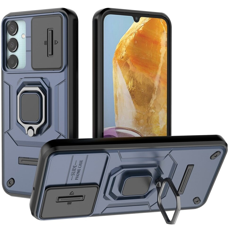 Samsung Galaxy M15 5g Hülle, Ständer, Kameralinse, Blau